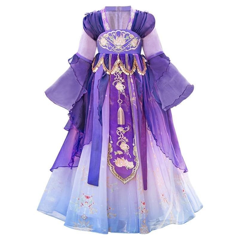 Hanfu meninas 2026 primavera outono crianças de manga comprida traje antigo estilo chinês Tang traje menina estilo antig