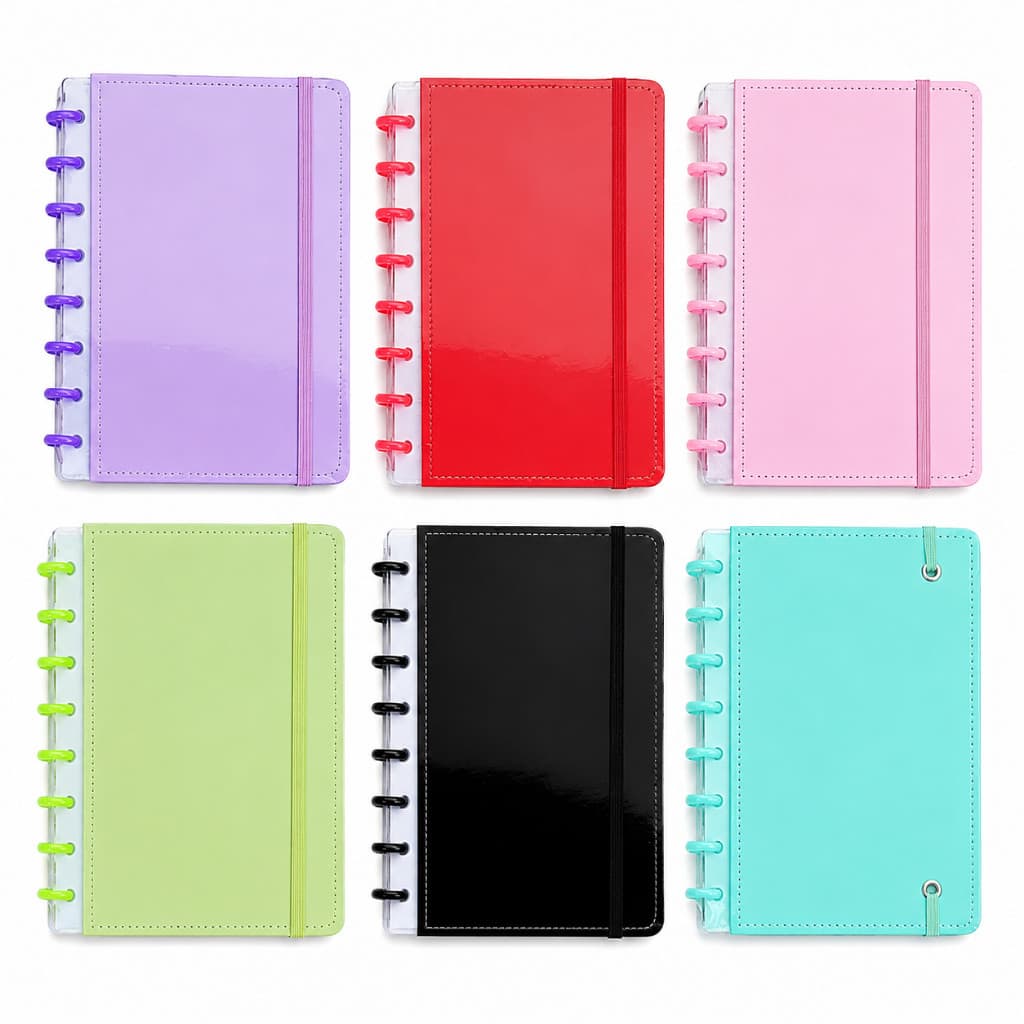 Caderno Inteligente A6 A5 B5 A4  Preto Planner Diário Refil Destacável Discos Removíveis Estudo Capa