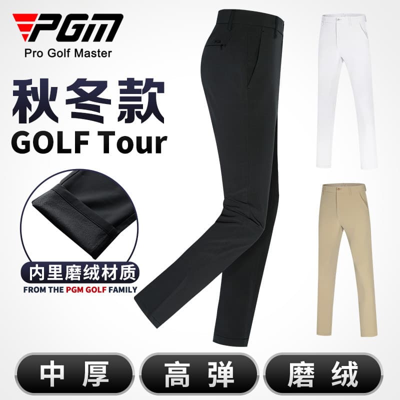 Calças de golfe escovadas grossas PGM masculinas primavera calças de bola quentes calças compridas roupas masculinas