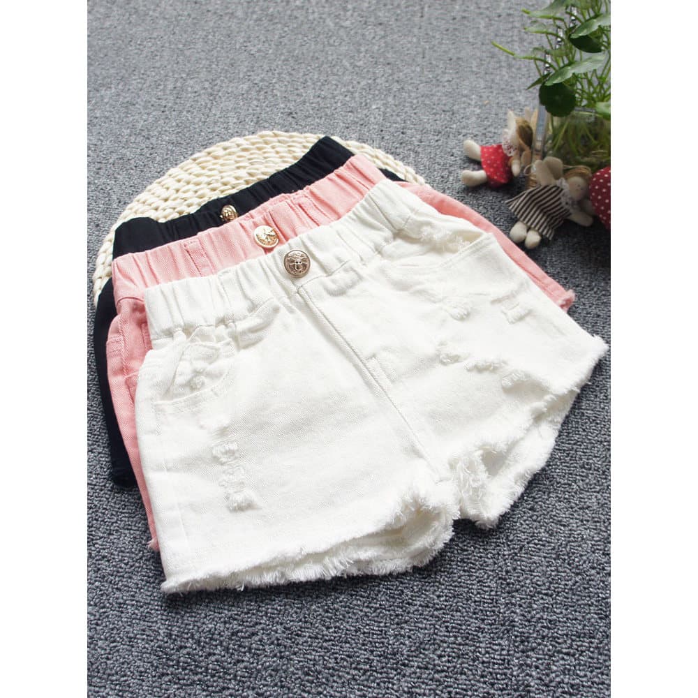 2026 novo produto temporada de verão puro algodão Denim Shorts médio grande crianças exterior Wear 10 anos 12 meninas be