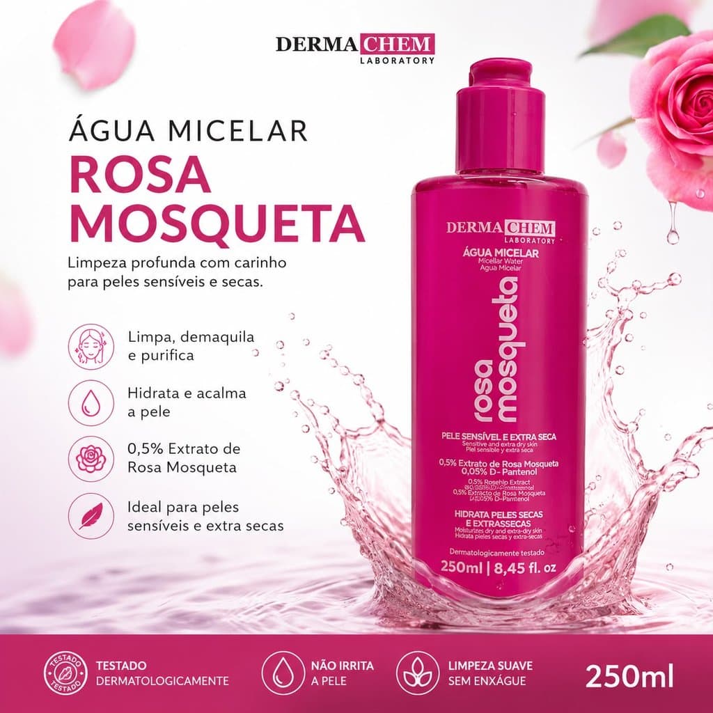 AGUA MICELAR ROSA MOSQUETA IONS DERMACHEM 250ML
