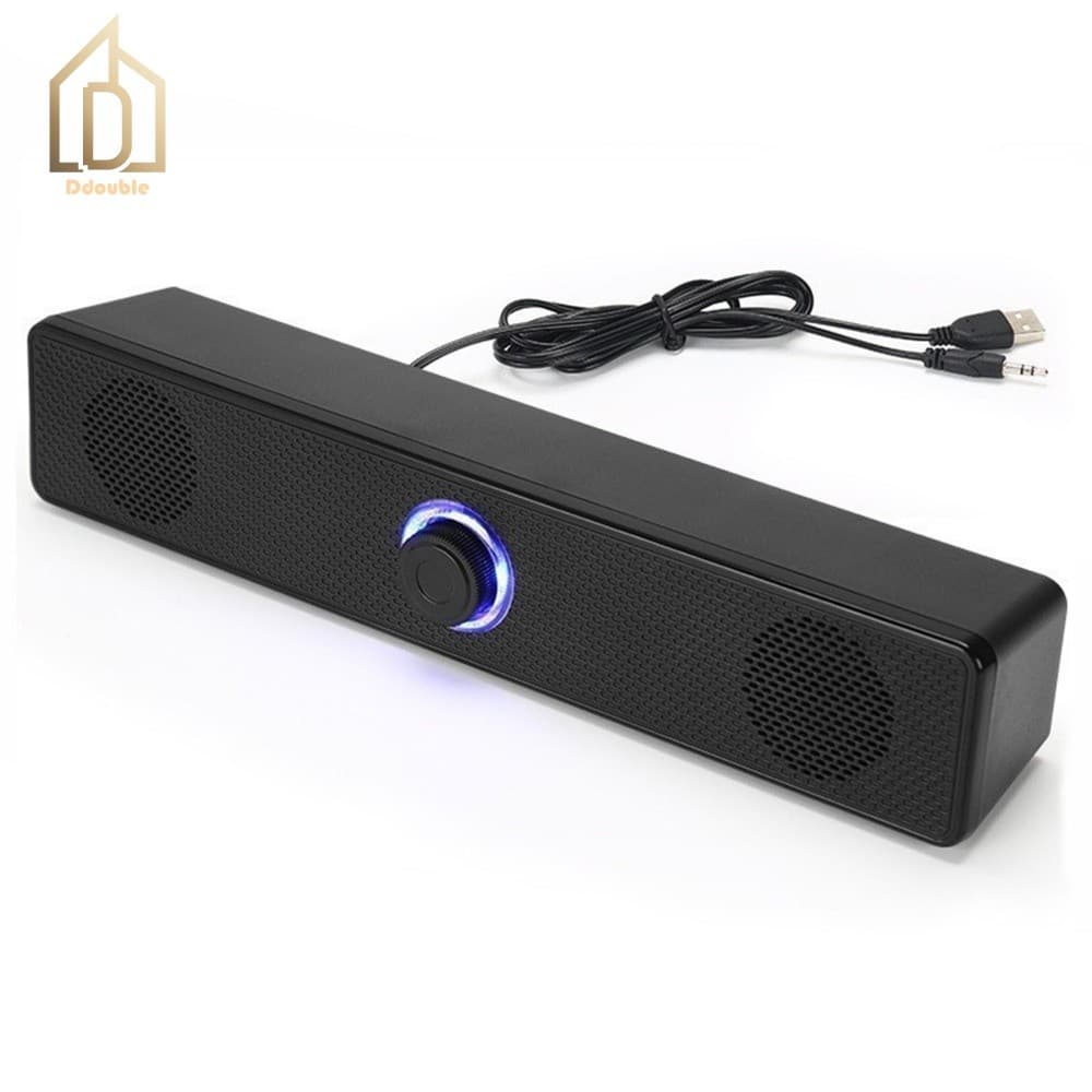 Alto-Falantes Estéreo Portáteis Para Computador Desktop E Barra De Som Sem Fio Laptop Com Surround 4D [Ddouble.br]