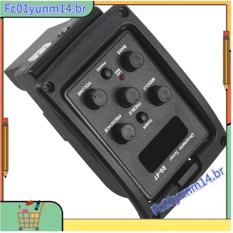 EQ-4T 4 Band Pickup Pré-Amplificador Com Afinador Para Guitarra Acústica Sintonizador LCD E Controle De Volume De Elétri