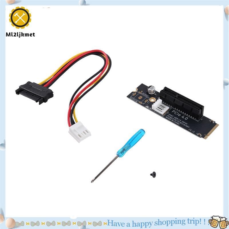 Placa Riser PCI-E 4X , Adaptador M2 Para Chave M2 M PCIe X4 Com Indicador LED , De Energia SATA Mineração De Bitcoin