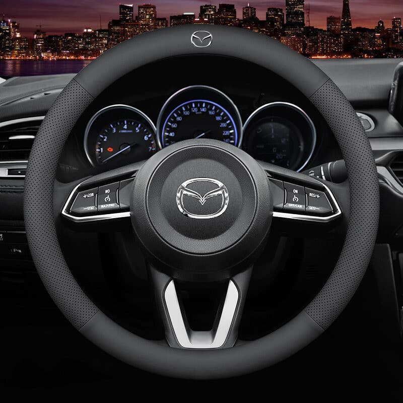 Capa para Volante de Carro Antiderrapante 38Cm em Couro Microfibra Protetor de Volante para Mazda 3 CX5 2 6 CX30 RX7 5 C