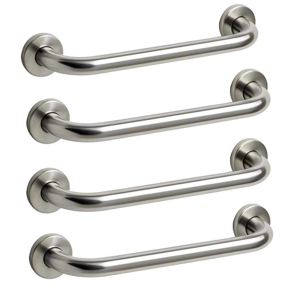 Kit com 4 Barras de Apoio 80cm Aço Inoxidável Polido Barra de Apoio para Box Banheiro Idoso