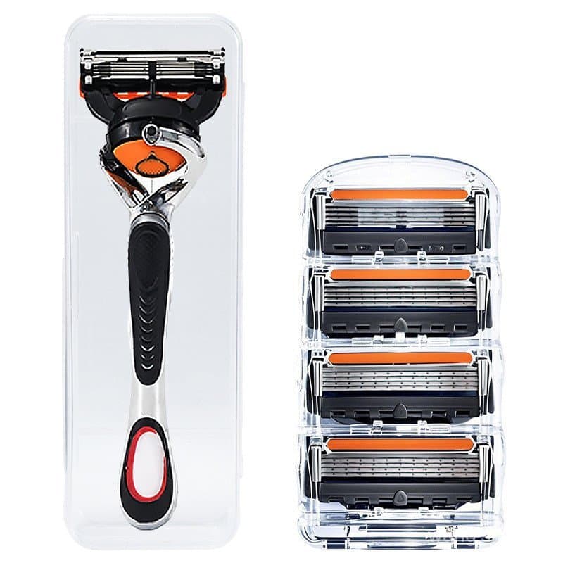 Navalha manual masculina de cinco lâminas com lâmina ultrafina de aço inoxidável multicamadas