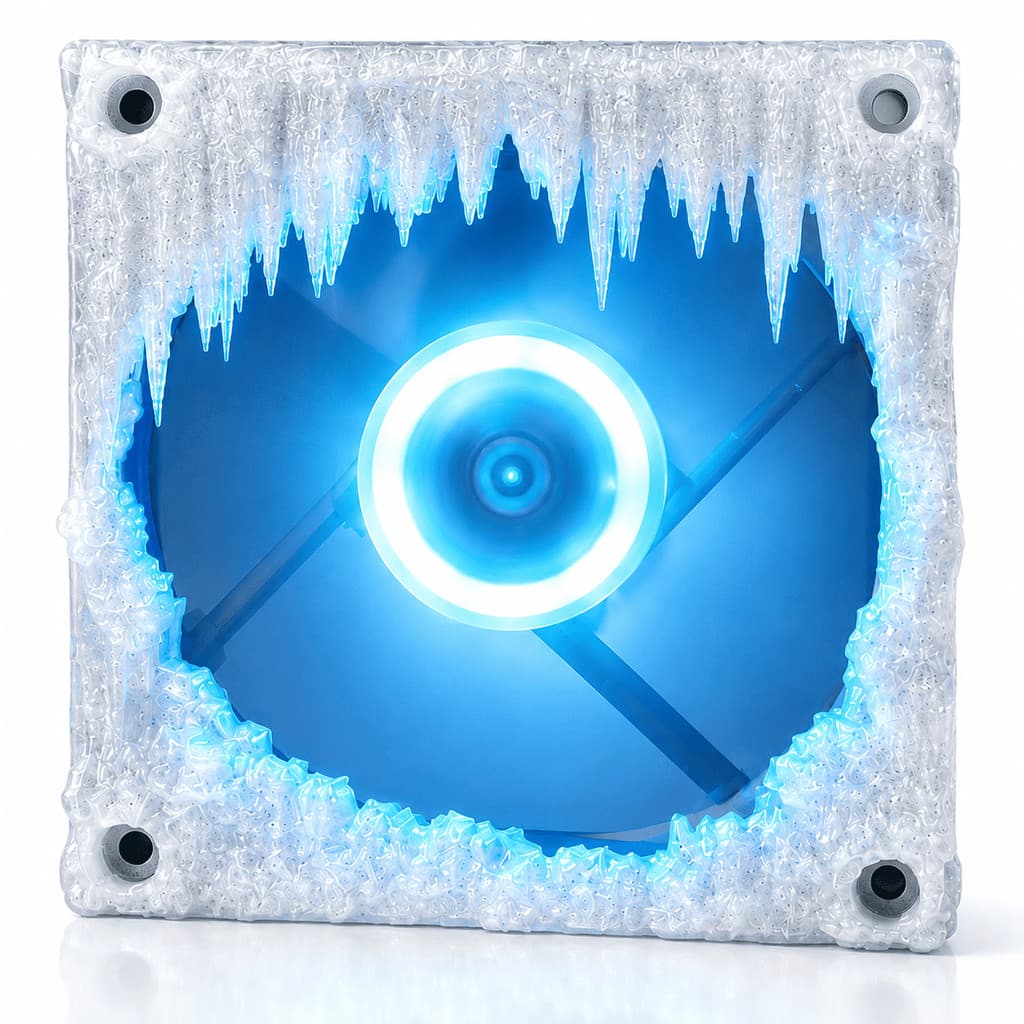 Capa Fan 120mm Cristais de Gelo Derretendo Fan Lateral Decoração Pc Gamer Setup