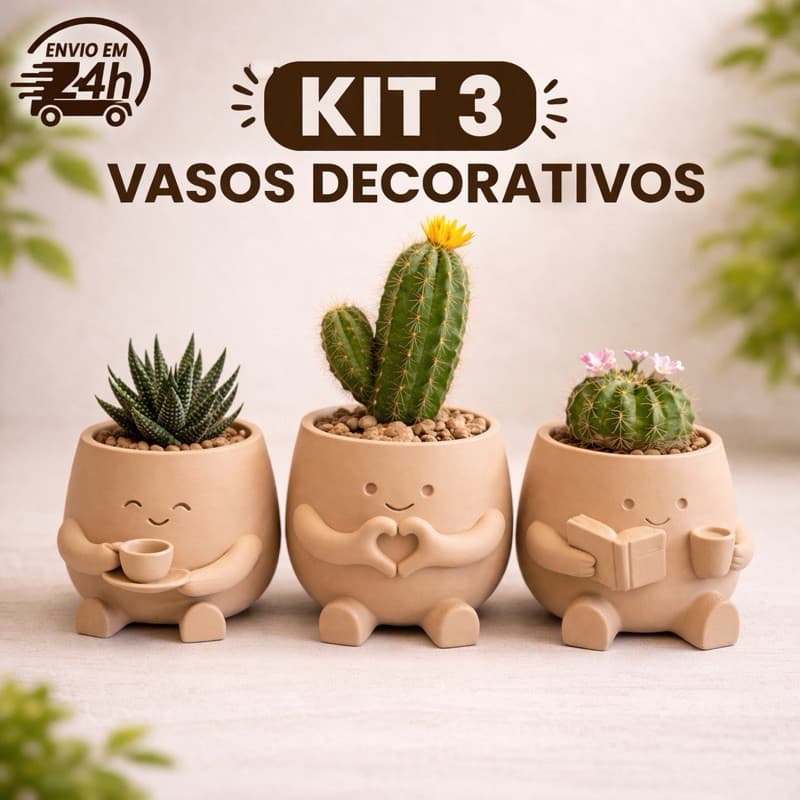 Vaso Decorativo Criativo – Bonequinhos fofos