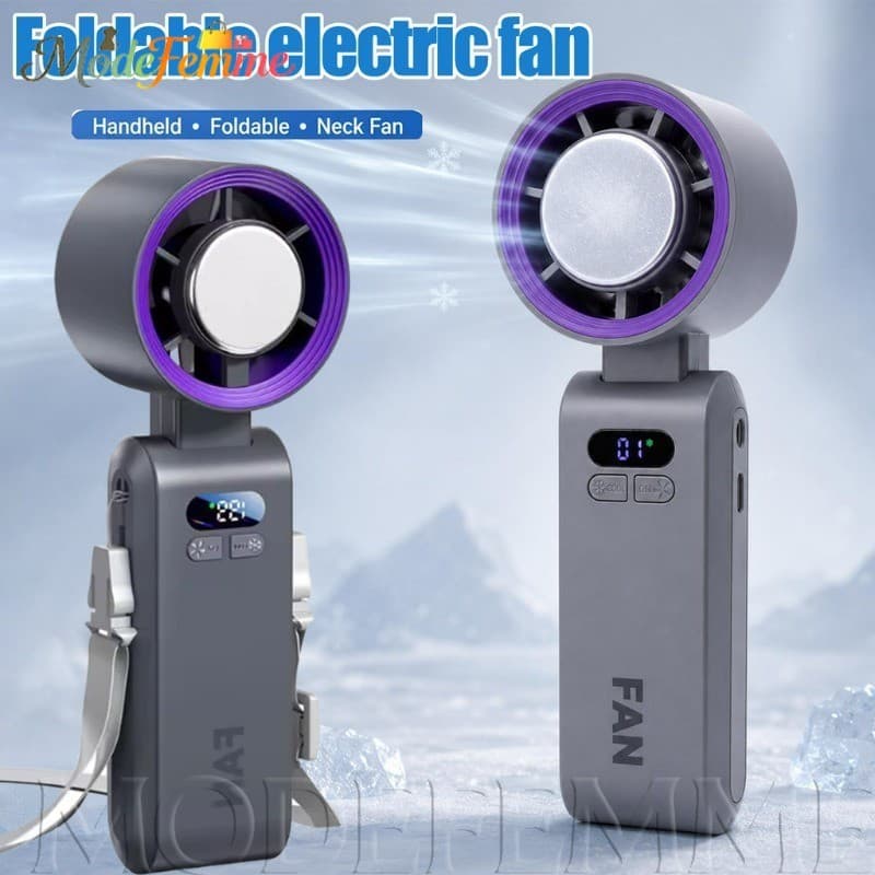 [À Venda] Dispositivo De Resfriamento Para Acampamento De Viagem-Ventilador Turbo Portátil Dobrável Frio De Gelo Recarre
