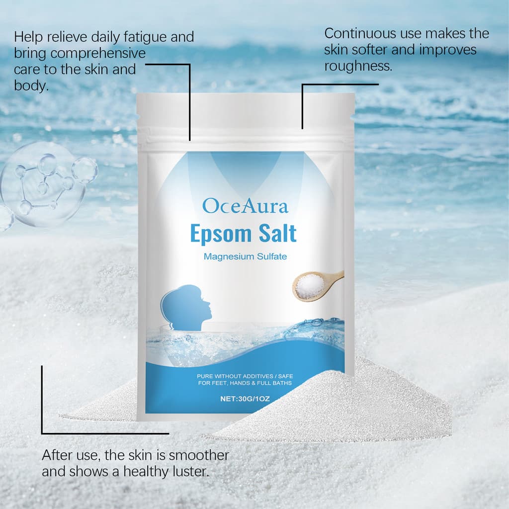 Epsom Salt Body Scrub & Bath Soak , Sulfato De Magnésio Puro Para Pés Mãos Pele , Alívio Muscular Natural Relaxamento De