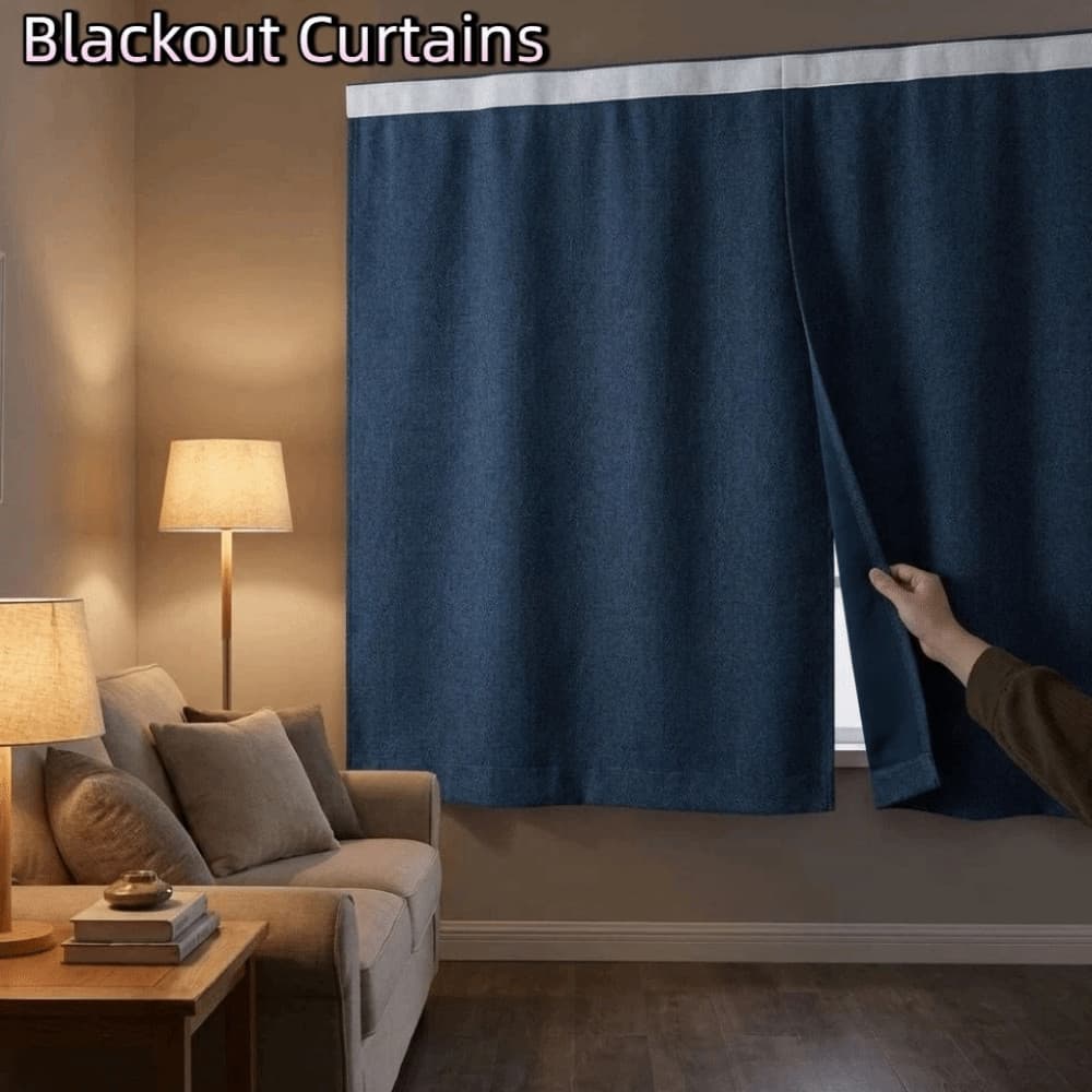 Cortinas Blackout FIWICKA , Cortina De Fita Mágica Autoadesiva Com Proteção UV , Bloqueio De Luz