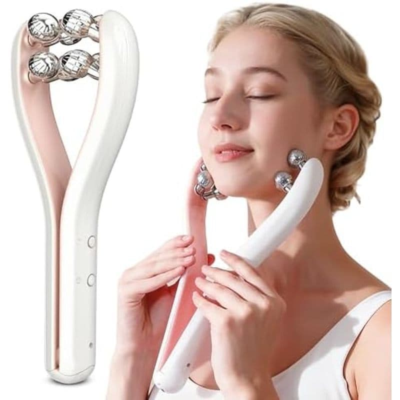 Massageador facial de microcorrente com 3 rolos, 3 níveis de intensidade, 3 níveis de lifting. &amp;   Ferramenta de aju