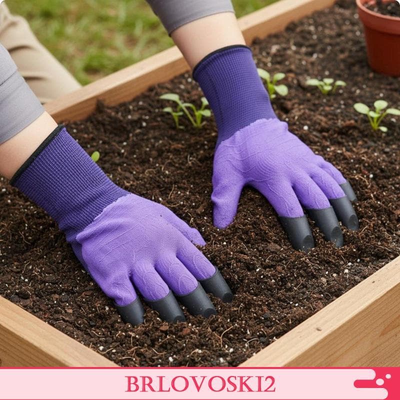 [Brlovoski2] Luvas De Jardinagem Com Garras Jardim Resistentes Ao Desgaste Equipamento De Segurança À Prova D'água Para