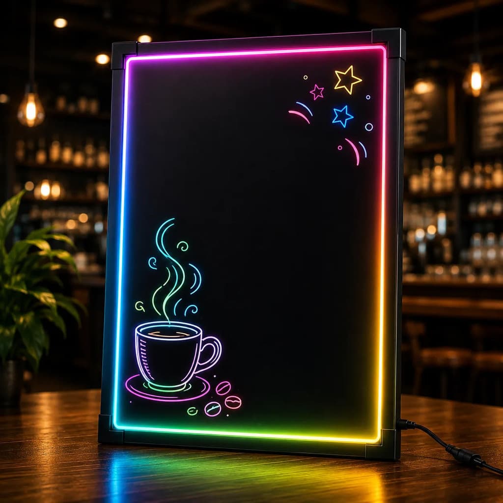 Painel Led Luminoso 50x70cm Quadro De Escrita Com Controle