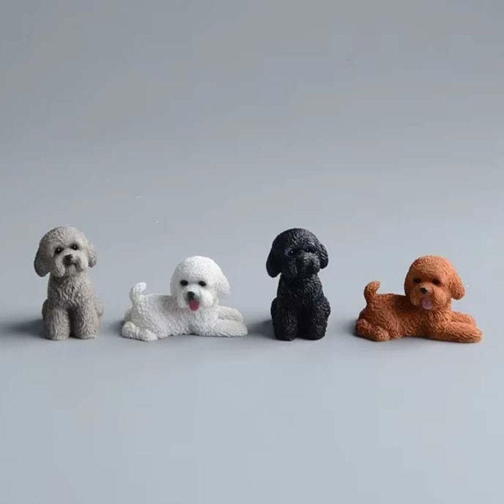 AHMVEX Mini Ornamento Animal , Modelo De Filhote De Cachorro Simulação Figuras Poodle , Estatueta Em Miniatura Ação