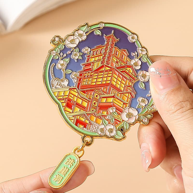 Chongqing Metal geladeira adesivos na moda nacional viagem Cultural criativo marco área de visão pintura esmalte cor com