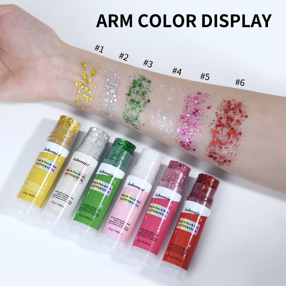 Bastão De Arte Corporal Com Glitter , Textura De Gel Brilhante Rica Brilho De Lantejoulas Deslumbrante , Longa Duração À