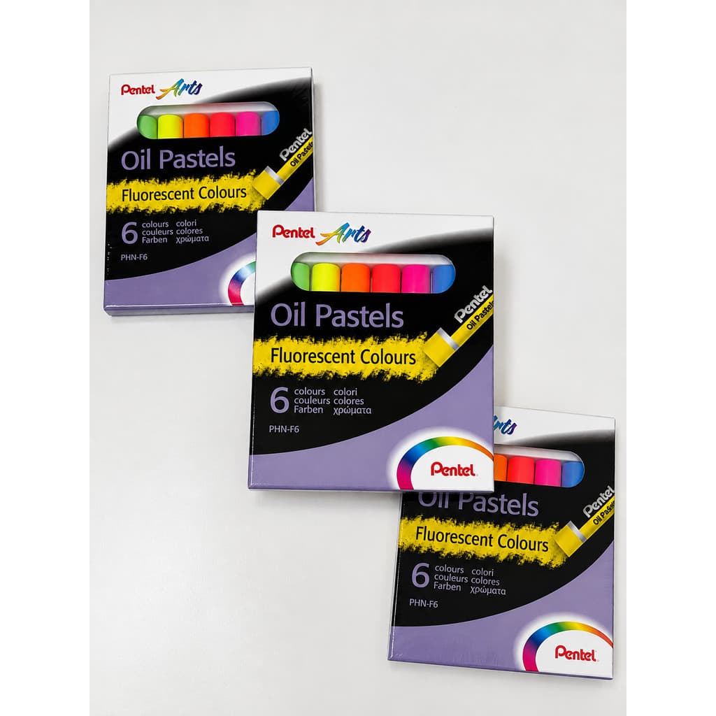 Giz Pentel Pastel Oil Arts Fluorescent 06 Cores Original Promoção
