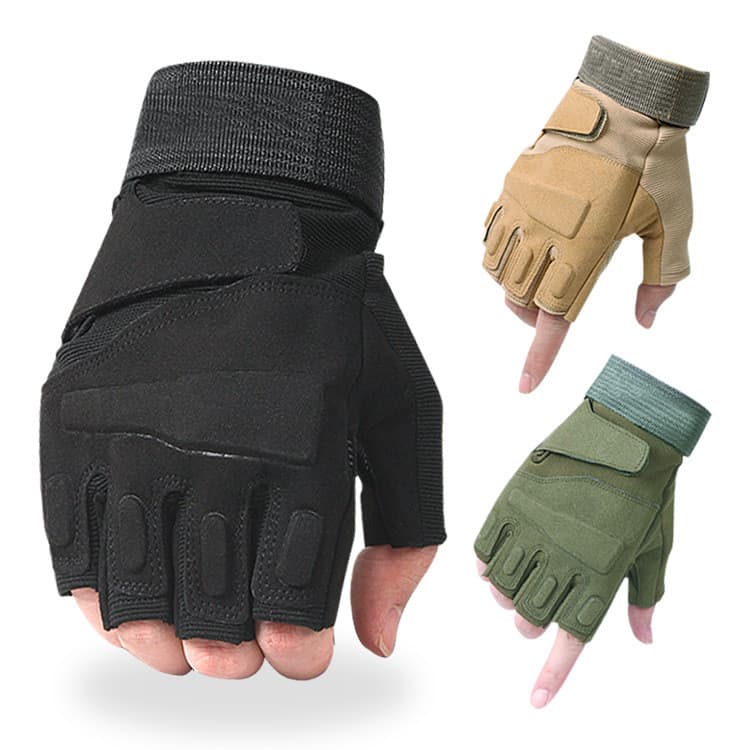 Luvas Táticas Masculinas para Esportes ao Ar Livre, Luvas de Meio Dedo para Caminhadas de Verão, Trekking, Ciclismo e Lu