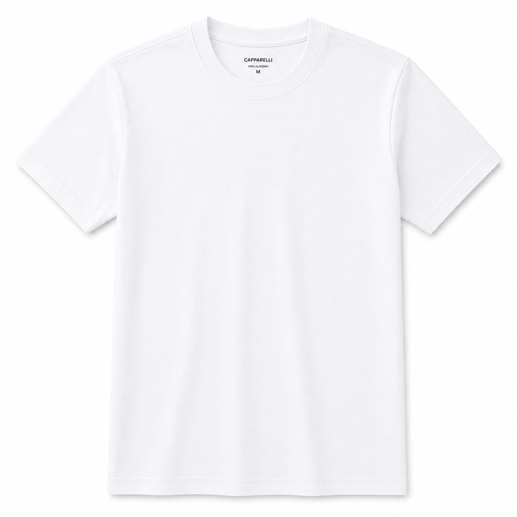Camiseta Básica Branca 100% Algodão Unissex Masculina Feminina Confortável
