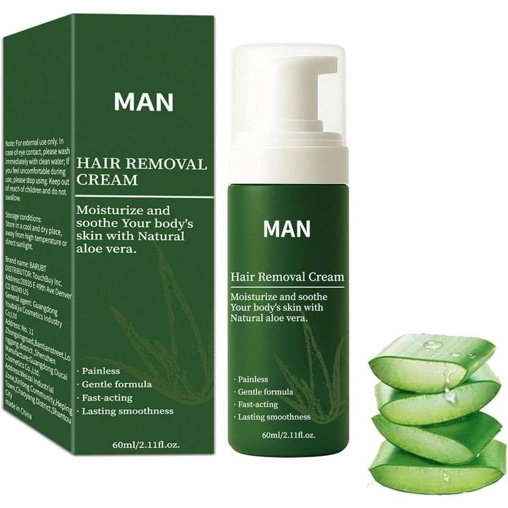 Creme Depilatório Masculino Botane, com Aloe Vera Natural para Rosto, Corpo e Áreas Íntimas – Ação Rápida, Não Pegajoso