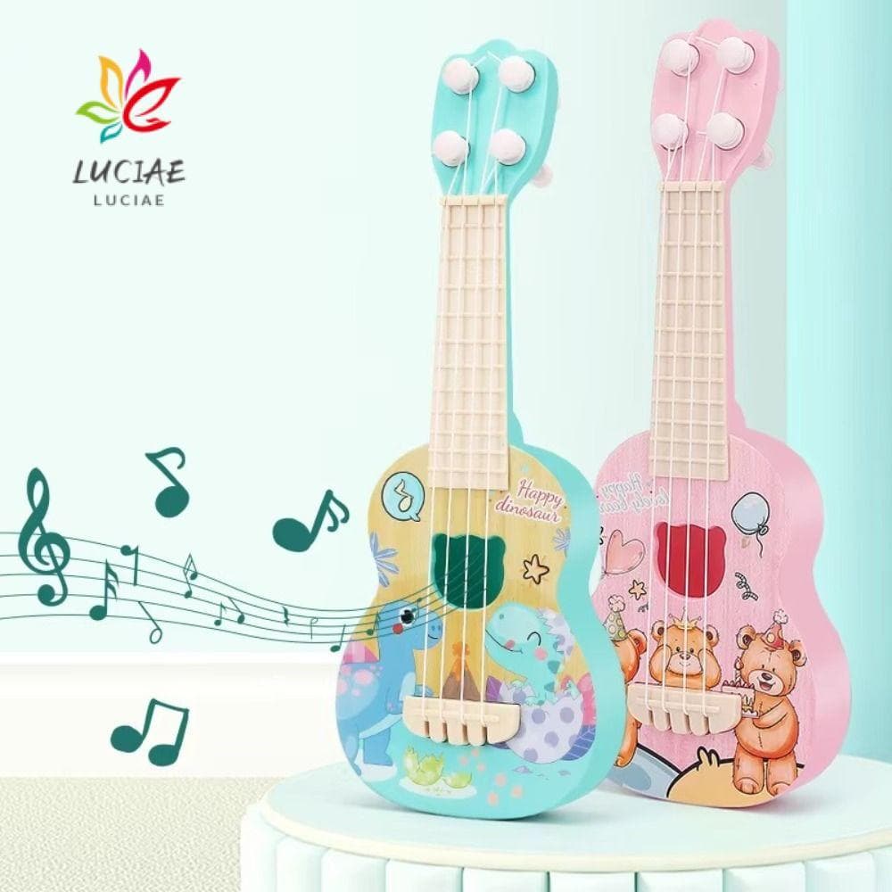 LUCIAE Kids Ukulele , Guitarra Criativa Para Iniciantes , Mini Brinquedos Musicais De Desenho Animado