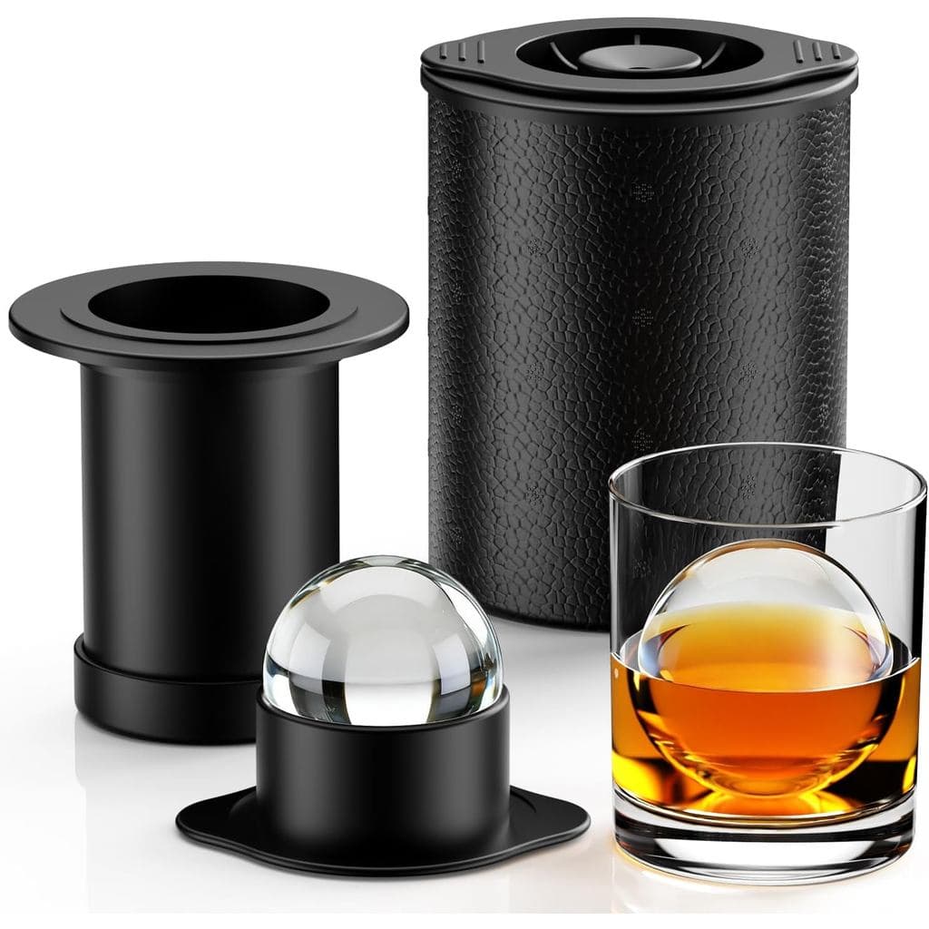 Forma de Gelo Transparente para Whisky: Forma de Gelo Cristalino de 2,5" - Forma de Esferas de Gelo Grandes para Bourbon