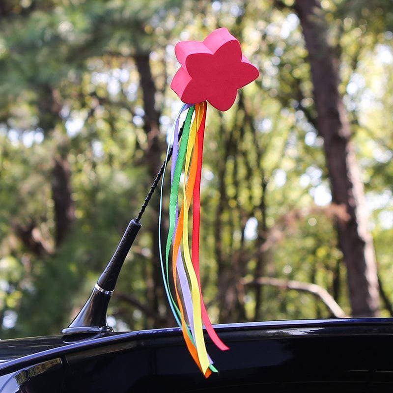 Chuaniaji 1 Peça Acessórios Para Carros Colorido Estrela Streamer Universal Fofo Legal Antena De Carro Capa Superior Dec