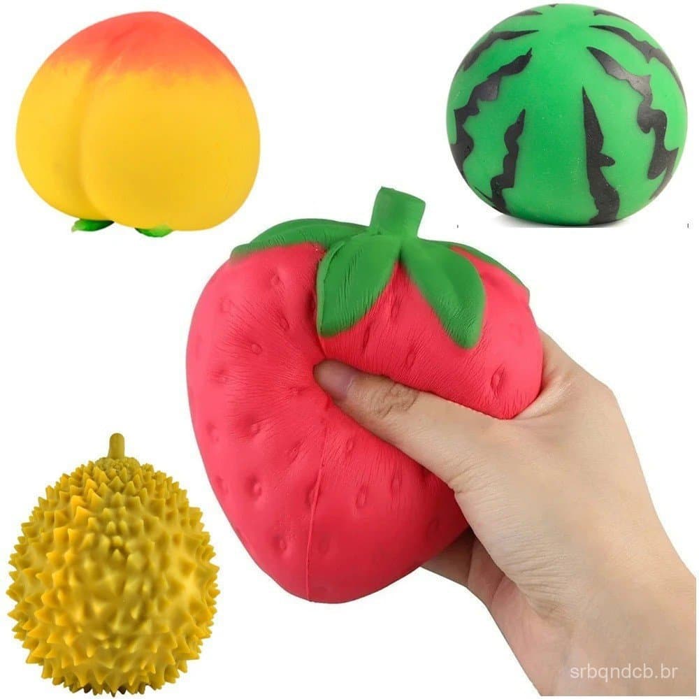 Brinquedo Mole Macio De Frutas De Morango/Pêssego/Melancia – Alívio Do Estresse De Aumento Lento Para Crianças E Adultos