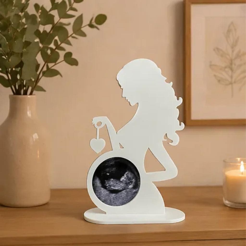 Porta-Retrato Mãe Grávida Silhueta Gestante para Foto de Ultrassom Decorativo