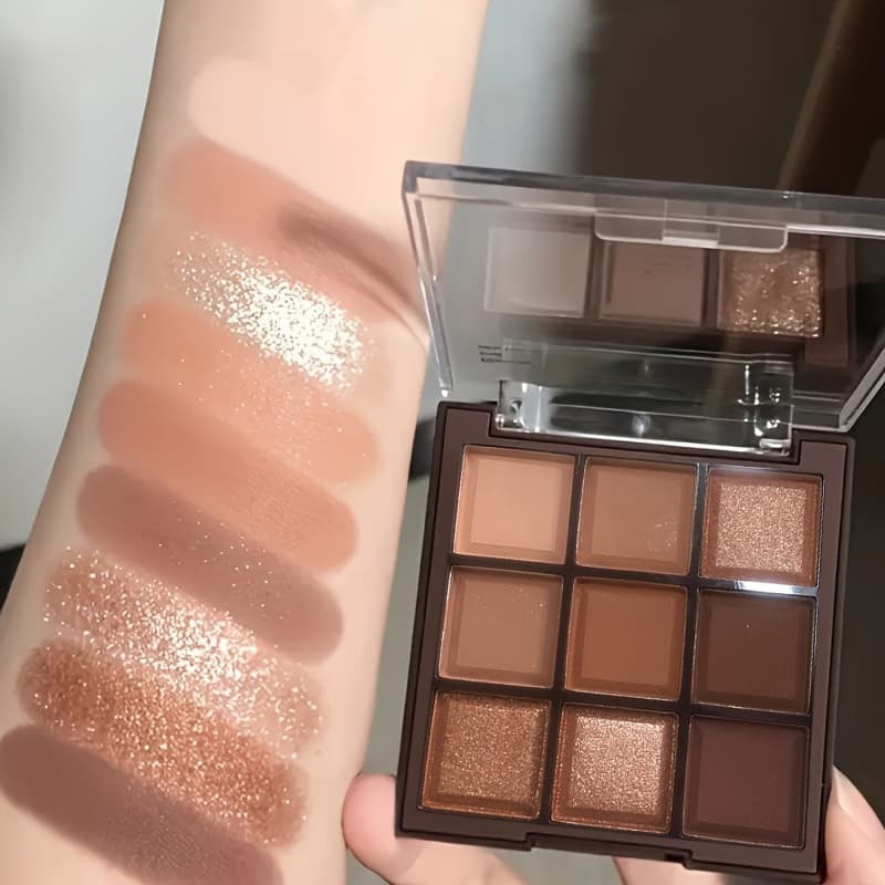 Paleta de Sombras para Olhos Chocolate de Nove Cores 2026, Maquiagem Matte, Perolada e Brilhante, Sombra para Olhos Choc