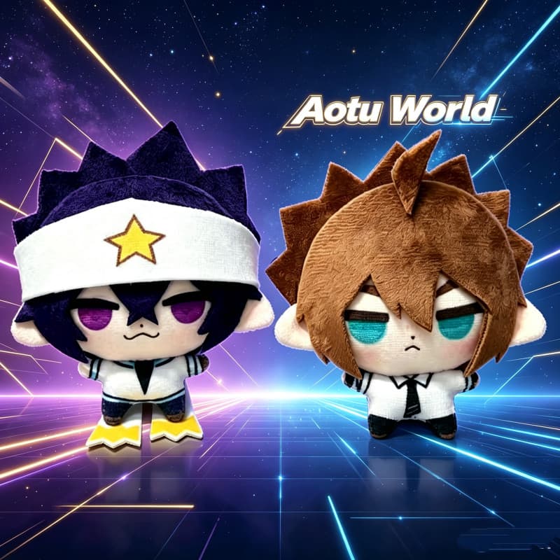 Boneco de Pelúcia Aotu World de 12cm, Mini Boneco de Algodão Lei Shi An Mi Xiu com Chaveiro, Brinquedo de Pelúcia de Ani