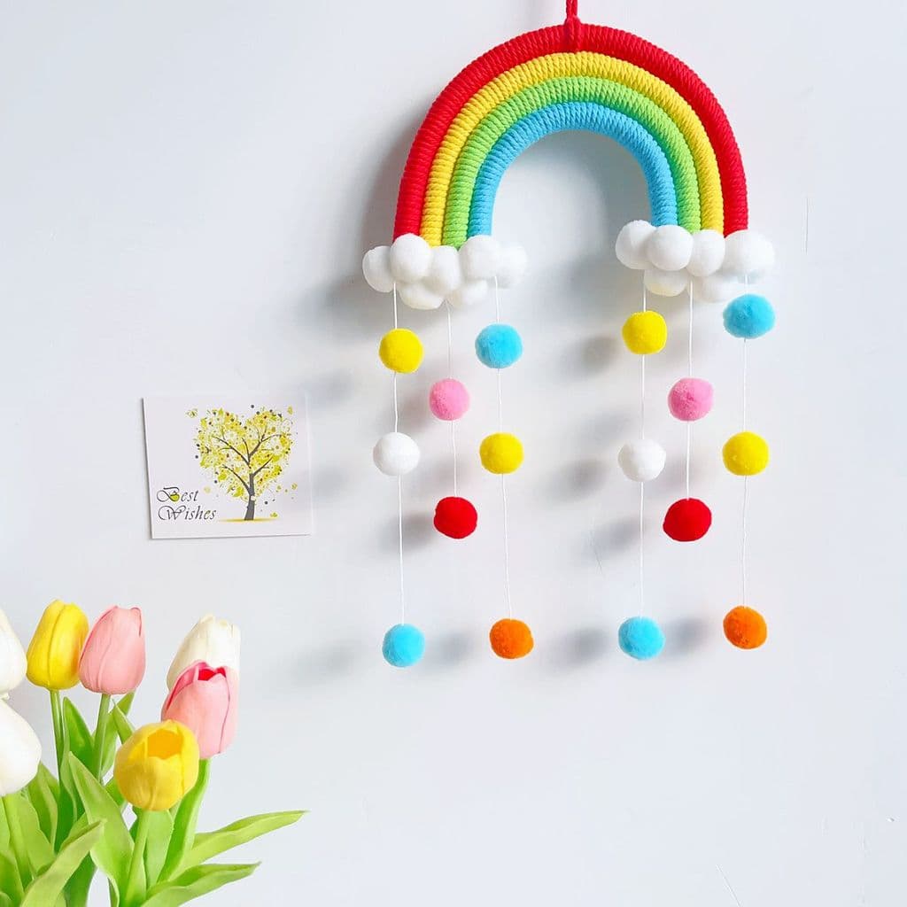 Pequena gota de chuva arco-íris nuvem estilo nórdico decoração da parede do quarto da menina decoração da sala estar pin