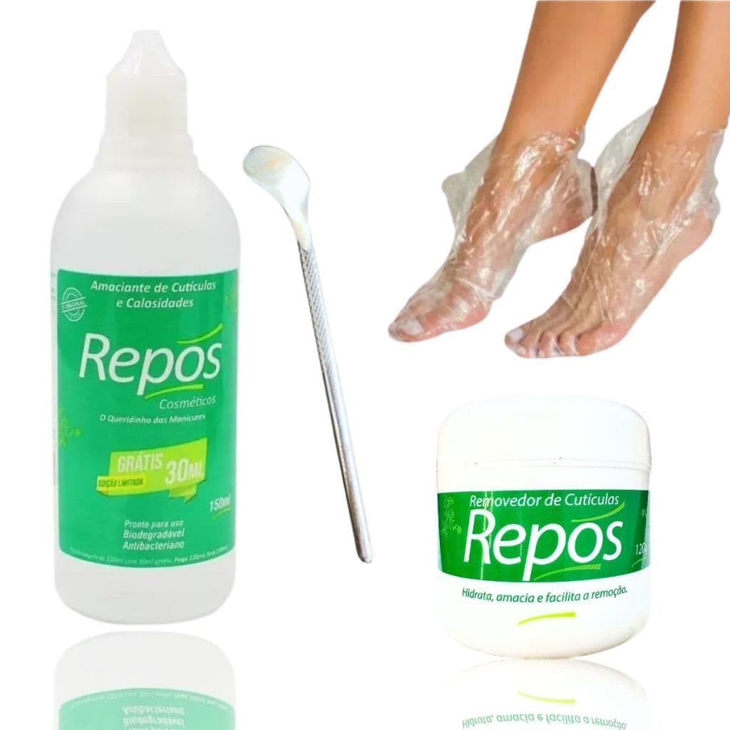 Kit Spa Dos Pés Amaciante Cutículas Calosidades Repos bisturi 222 e 10 botas descartaveis podologia