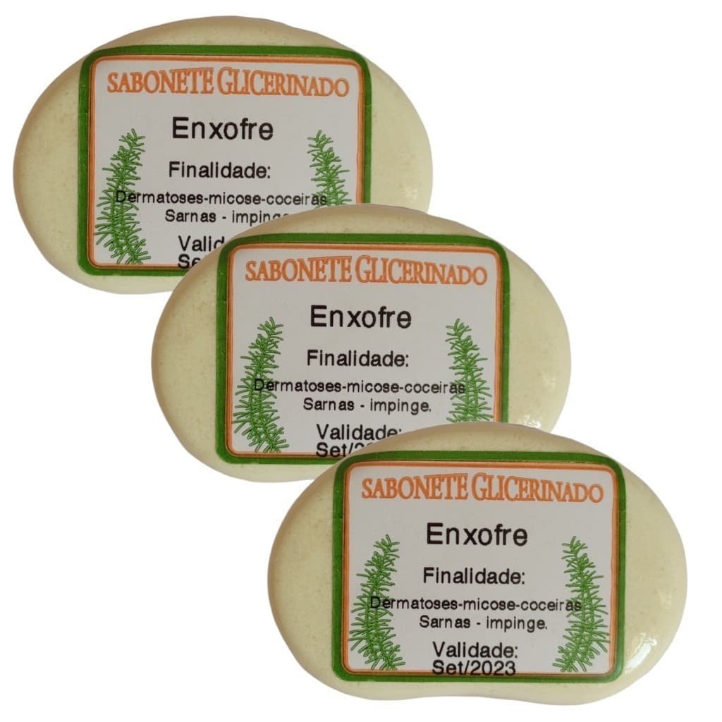 3 UN Sabonete Enxofre Extra Forte Sarna Micose Coceira