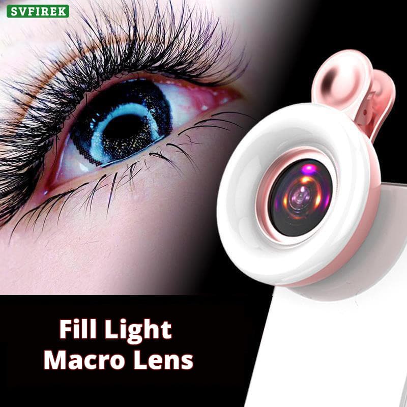 Lente Macro Do Telefone Móvel Luz De Preenchimento Bela Pupila Beleza Selfie Para Maquiagem De Cílios Com Lâmpada LED