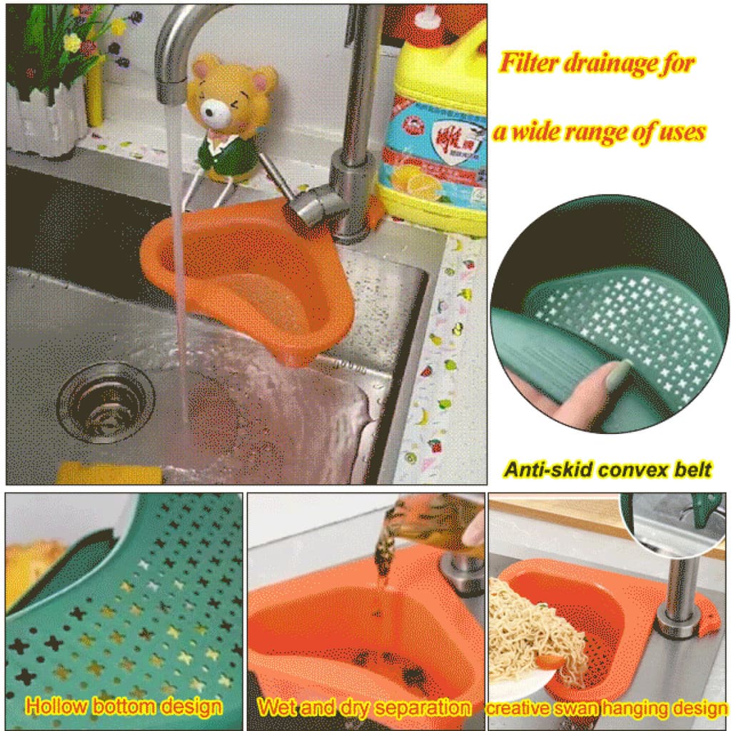 [Fácil Instalar] Cesta De Drenaje De Cisne/X21122103Jk/Material Resistente/Cozinha/Organização
