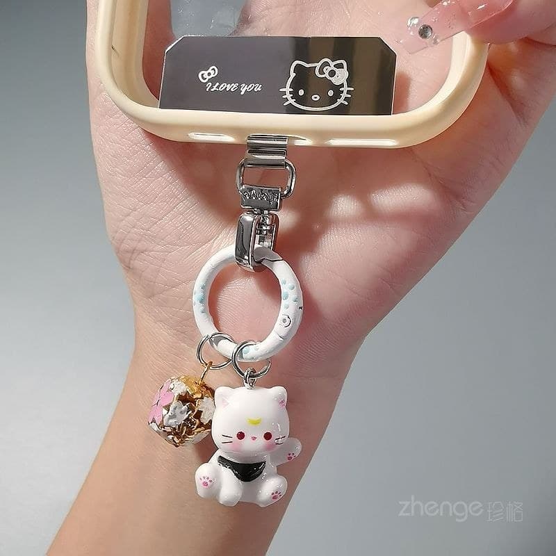 Bonito gatinho sino clipe de Metal cordão do telefone móvel não escudo superior cordão de carregamento High-End fivela r