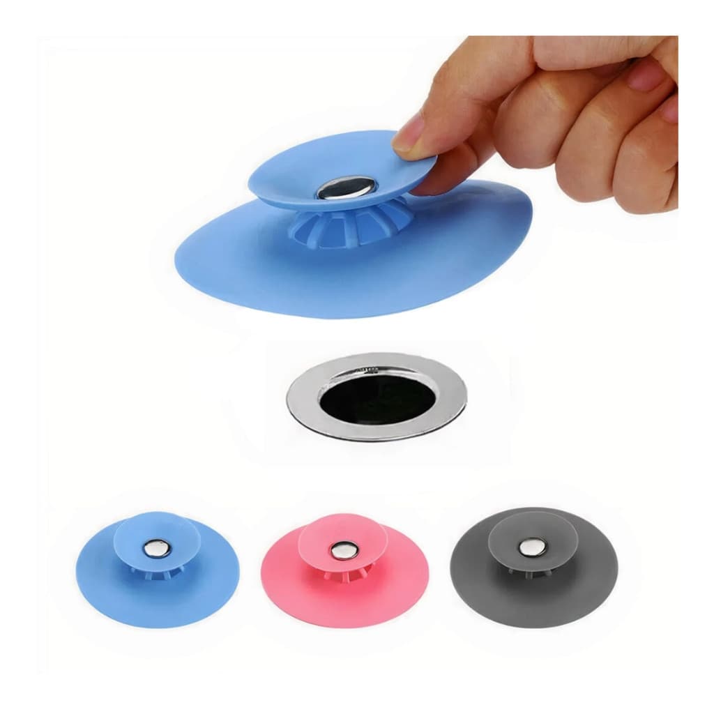 2 Tampa De Silicone Ralo De Pia Bacia Cozinha Ou Banheiro