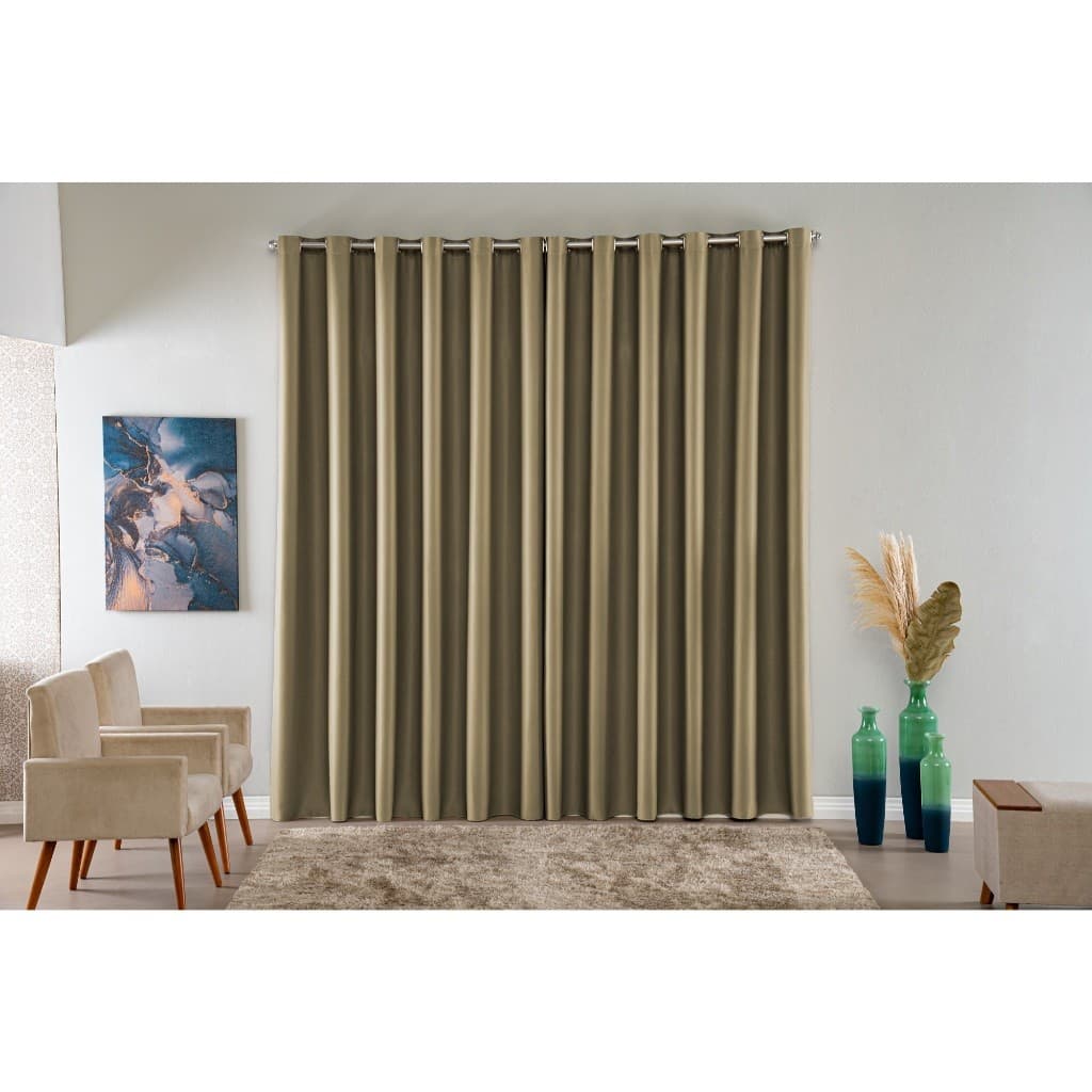 Cortina Blackout 3,00m x 2,75m 100% Poliéster – 100% Veda Luz | Sala e Quarto | Alta Qualidade