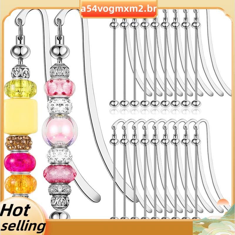 20 Pçs Beadable Marcadores DIY Metal Barra Em Branco Marcador Prata Para Contas Moderno Frisado Artesanato Jóias Pingent