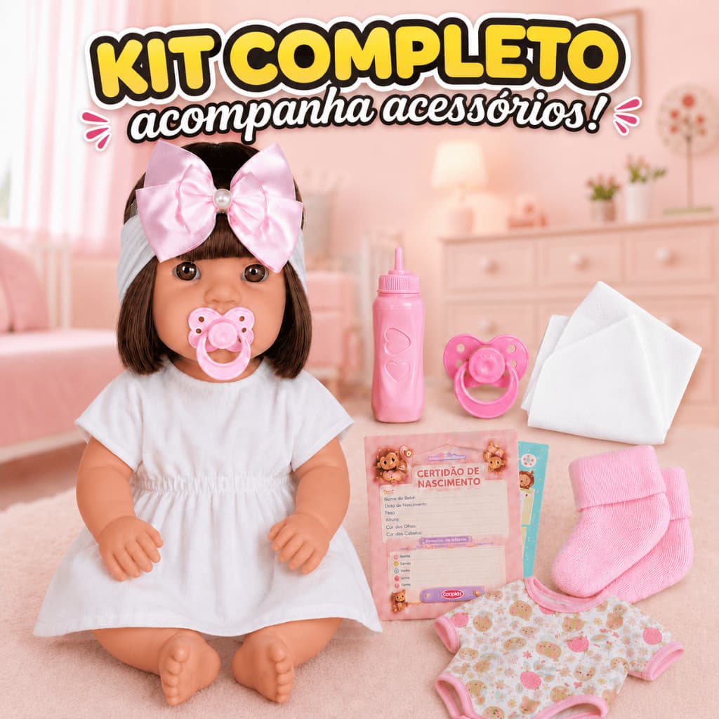 Bebe Realista Boneca Reborn 100% Silicone Completa Linda