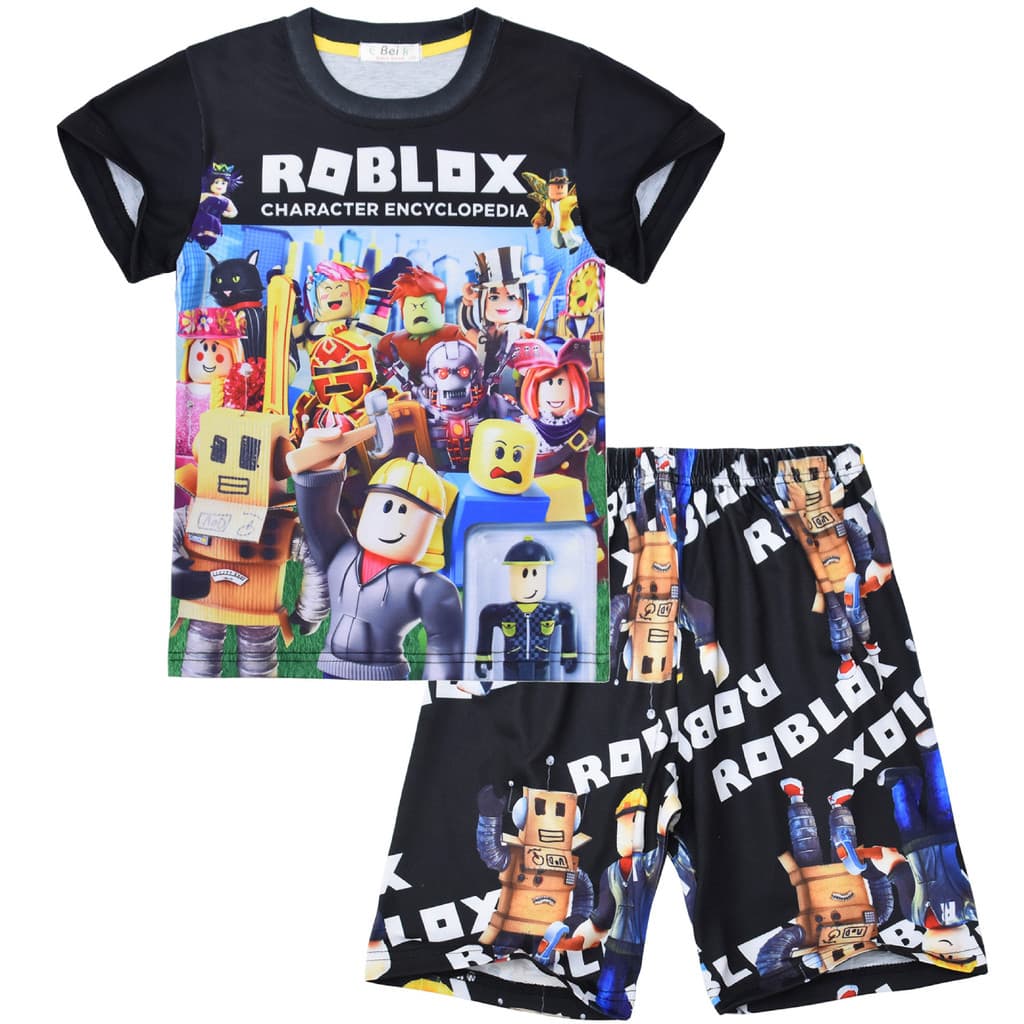 Pronto estoque ROB LOX médio grande infantil Homewear terno de manga curta calças de pijama de duas peças 871
