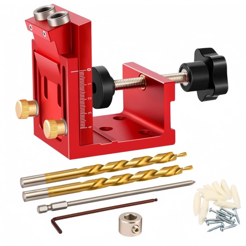 Kit Gabarito Furo Guia Chanfrado 15° Localizador Inclinado Diagonal Jig Pocket Acabamento Móveis