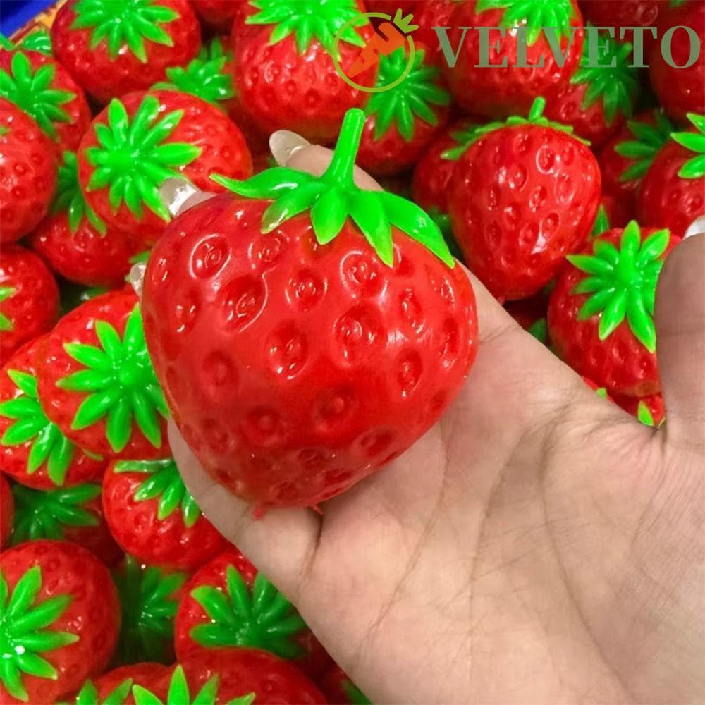 ELVETO Squishy Crocante , Moldável Dedo Relax Morango , Blocos De Pitada Recheados