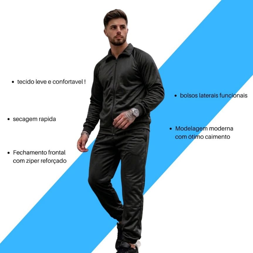 Conjunto Agasalho Jaqueta e Calça Malha Chimpa Estilo e Conforto