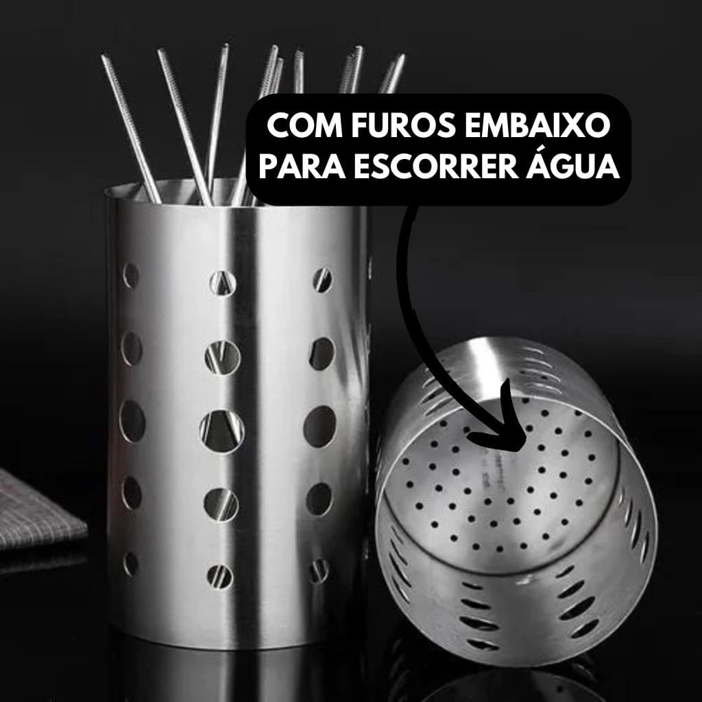 Dois Porta Talheres com Escorredor organizador Utensilios Pia Casa E Cozinha