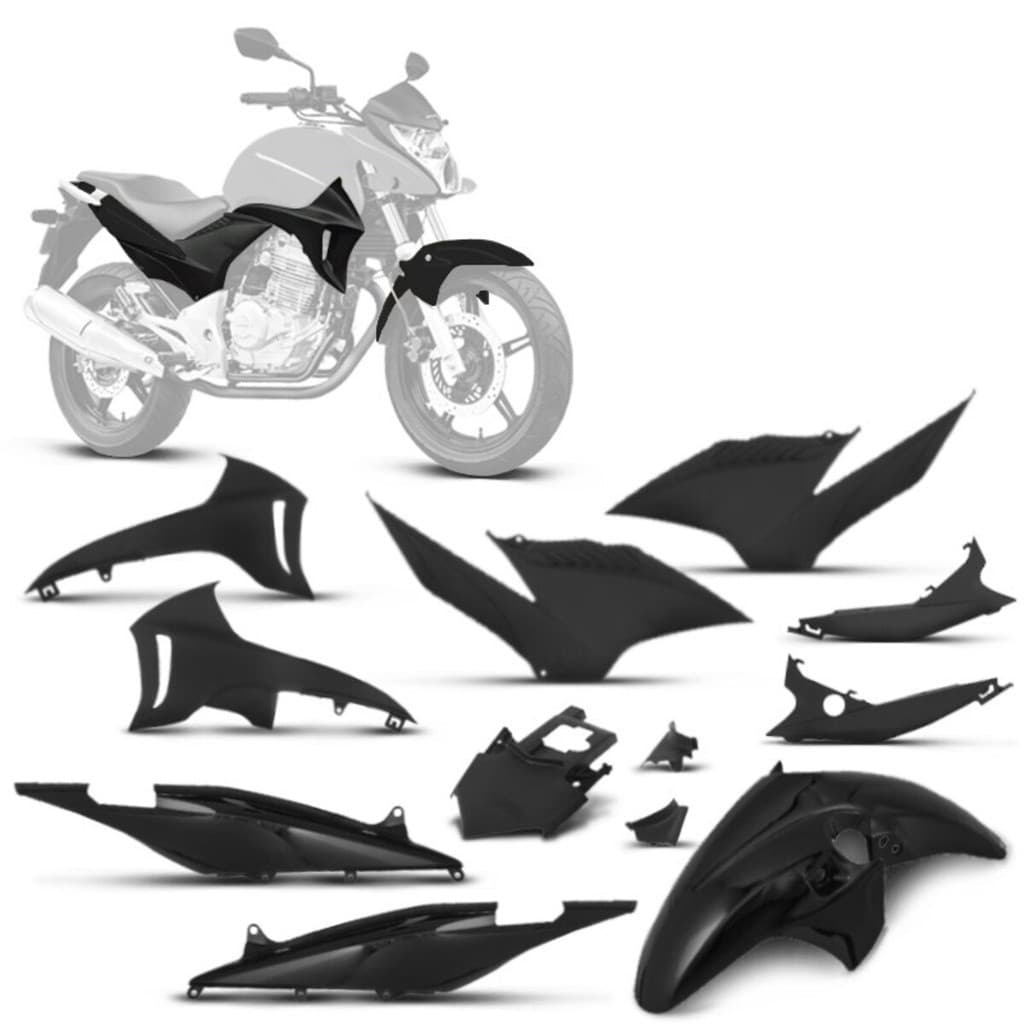 Kit Carenagem Completa Roupa Plástica Para Moto Honda Cb 300 2010 2011 2012