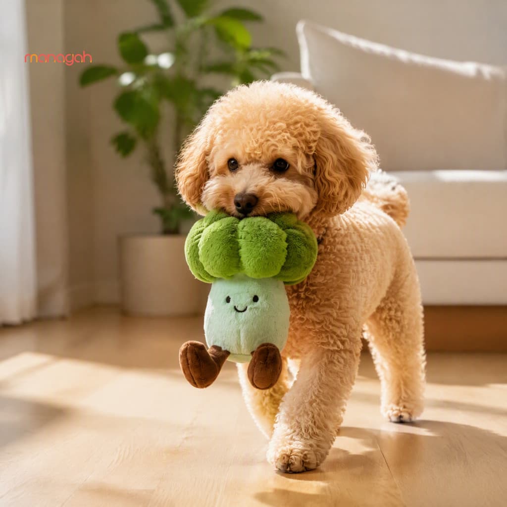 Acessórios Para Cães De Tecido Macio , Brinquedos Estridentes De Pelúcia De Couve-Flor Durável , Buster De Tédio De Anim